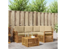 Vidaxl Conjunto De Sofás Para Exterior 5 Unid. Natural E Bege