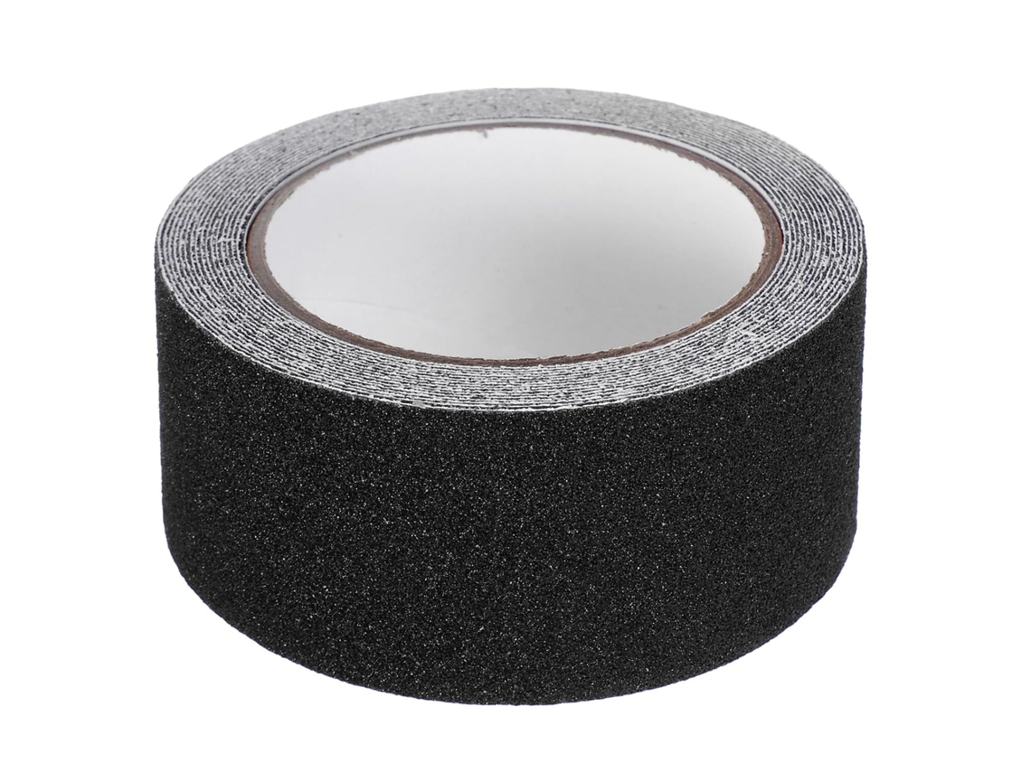 Fita De Advertência Autoadesiva Antiderrapante De Pvc Preta De 5,5 Cm (cm X Mm)