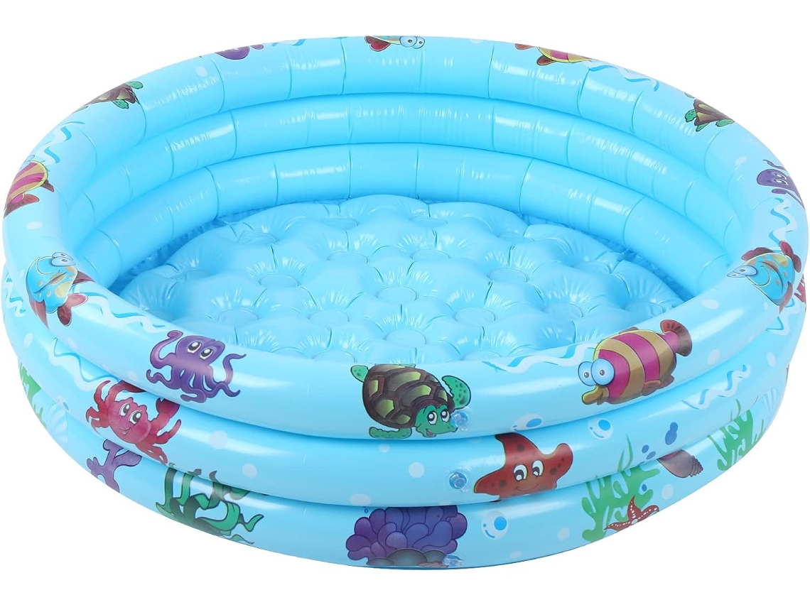 Piscina Inflável Redonda para Uso Interno e Externo, 90 Cm/35,4 Polegadas, Azul, Ideal Brincar. CHABERLU