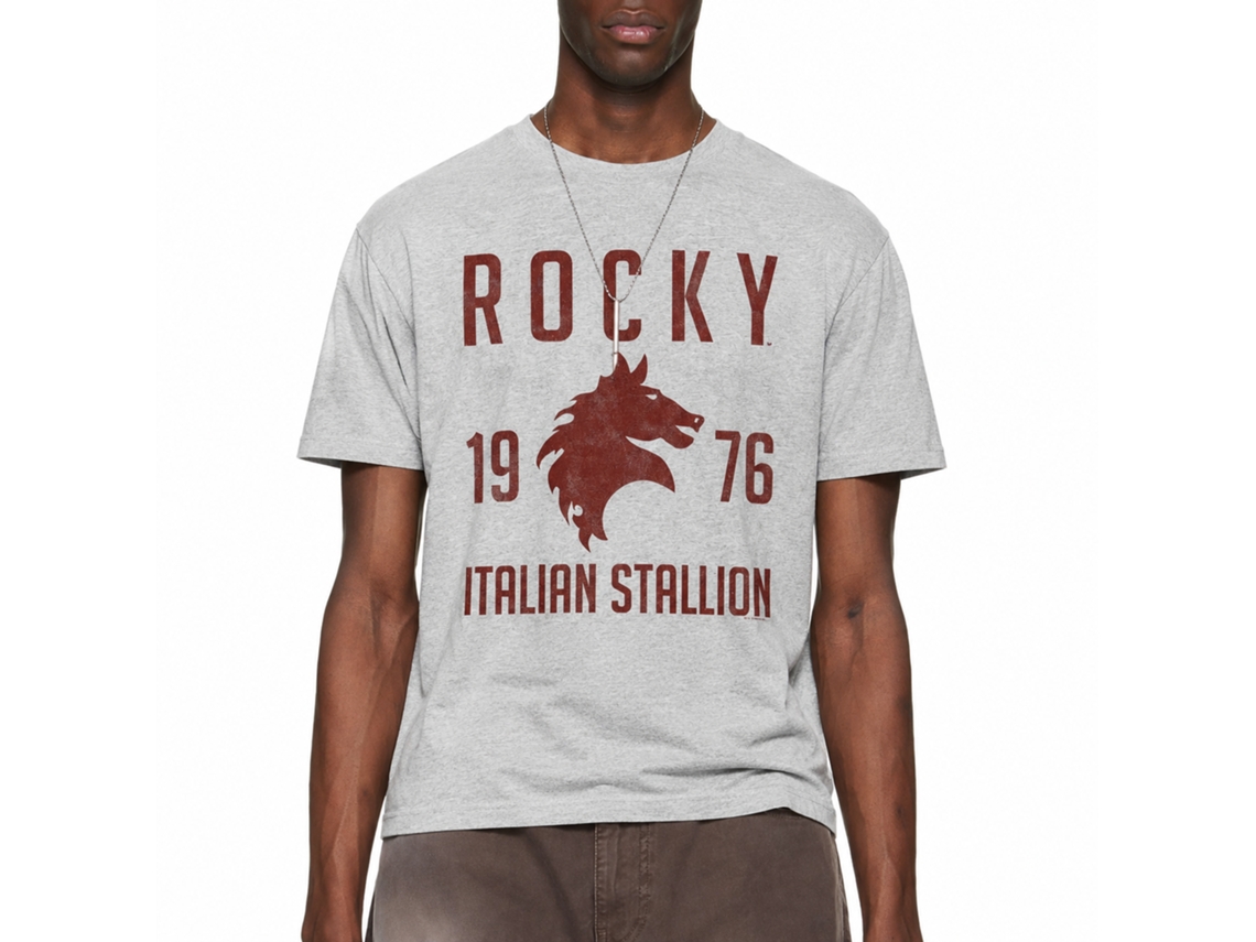 Rockinstone Rocky Movie Vintage 1976 Heather Gray Adult T-shirt Size:xxl