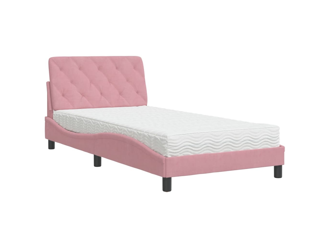 Bed, Beds Vidaxl Cor-de-rosa Veludo (100 X 200 Cm)