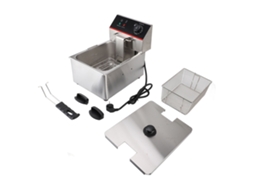 Frigideira elétrica 3000W, cesto, 6L, alumínio, temperatura controlada, restaurante LAXISCREED