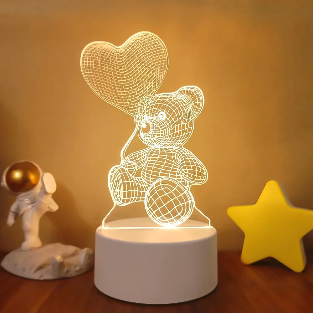 Luminária Noturna Led 3d Criativa, Luz Decorativa para Casa MDUG (luz de 3 Cores)