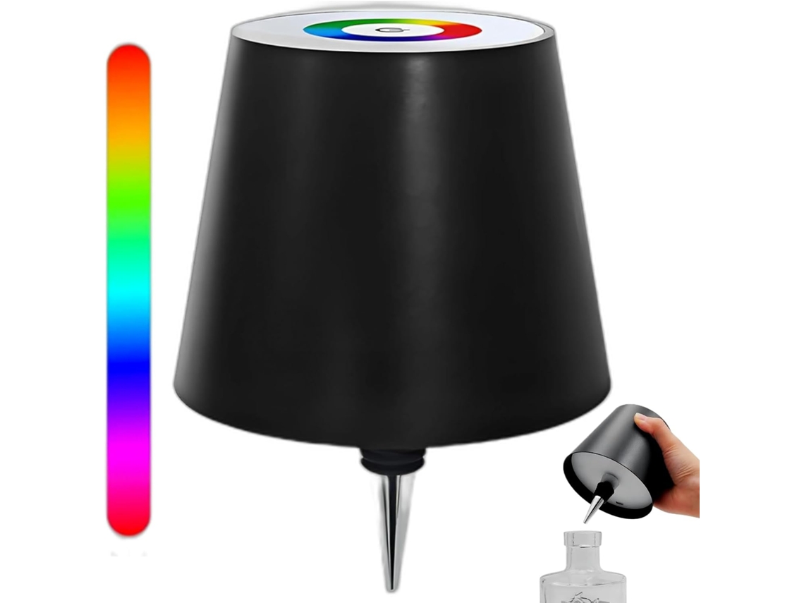 Luminária Para Garrafa De Bebida Alcoólica, Kit De Iluminação Led Recarregável Para Garrafas Vinho, Rgb Com Intensidade