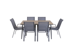 Conjunto de 7 Mesas de Jantar em Aço ALEXANDRA HOUSE LIVING (150x90x73cm)