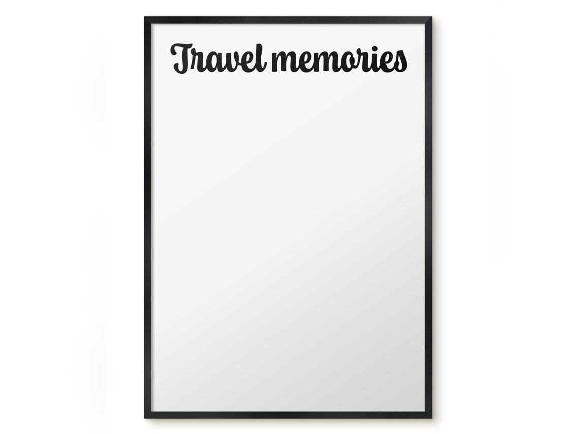 Quadro de parede magnético com memórias de viagem para o escritório Espelharte (50x70 cm)