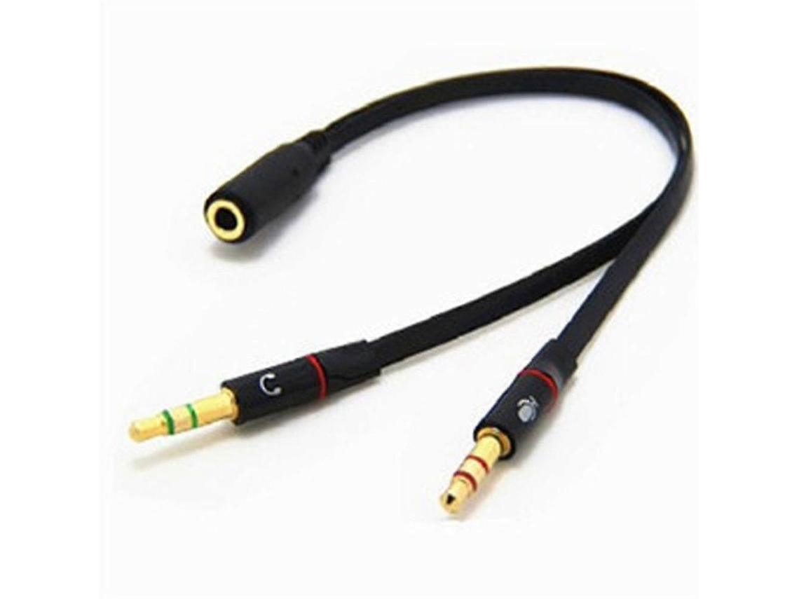 Adaptador De Cabo Divisor Y De Áudio Estéreo De 3,5 Mm Fêmea Para 2 Machos Para Fone De Ouvido E Microfone Aquaforge