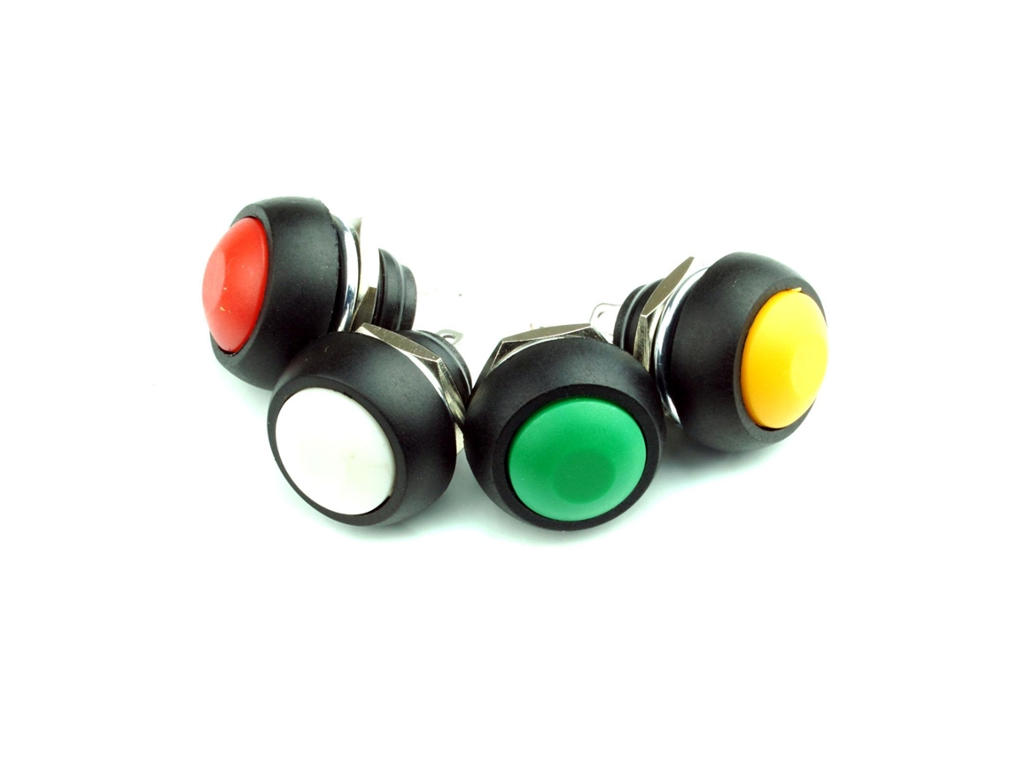 Botão Monostavel, Bs-33b M12, Preto