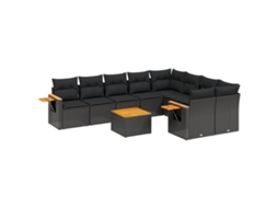Garden Sofa Set, Garden Sofa Sets Vidaxl Preto Rattan / Vime (n/a)