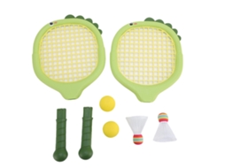 Mali conjunto de Raquetes de Tênis e Badminton Infantil com 2 Bolares e 2 Shuttlecocks