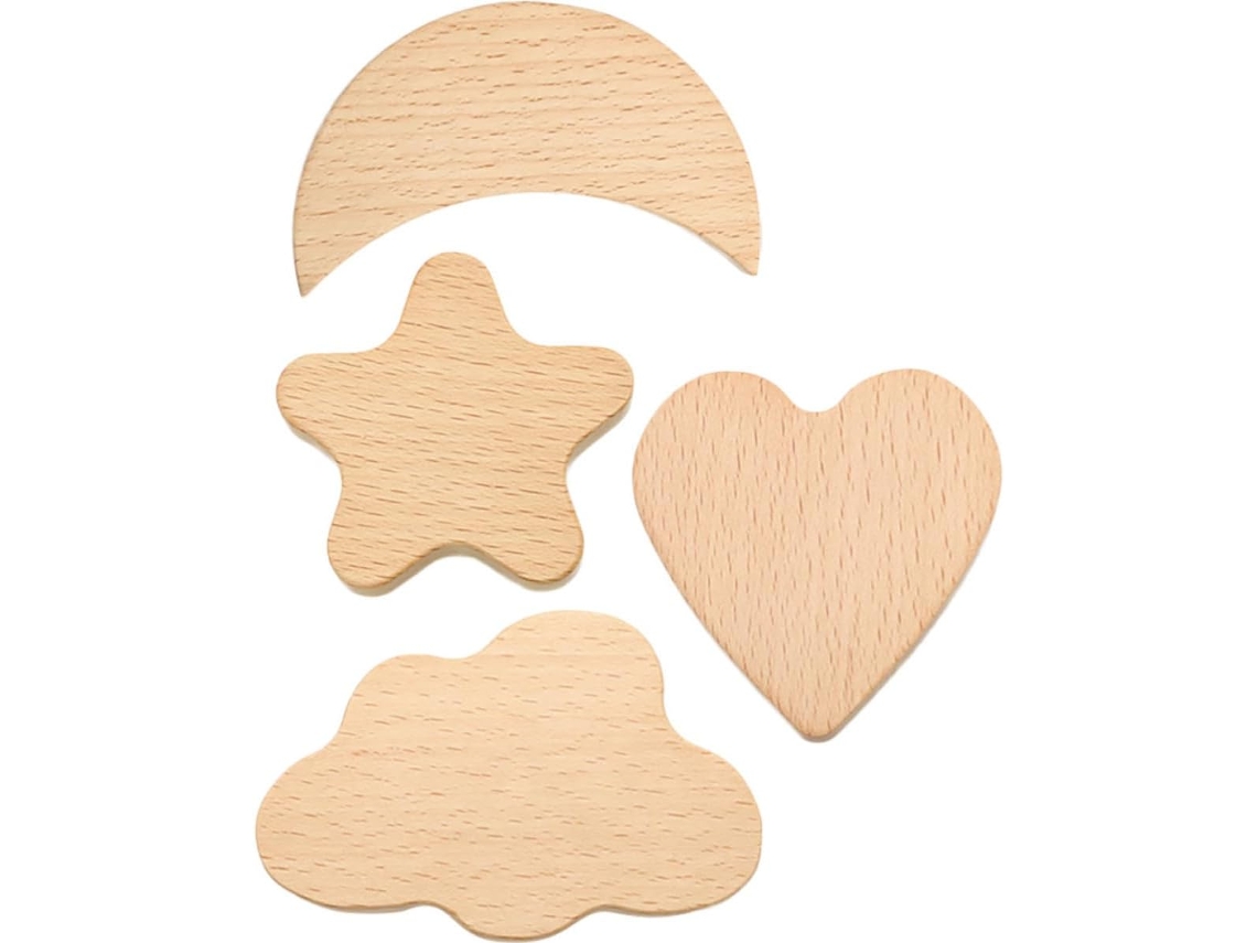 Shineofi Puxadores De Madeira Para Móveis, Conjunto De 4 Peças, Com Desenhos De Coração E Nuvem, Para Gavetas E Armários