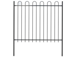 Vidaxl Cerca De Jardim Boxtel Com Topo Em Arco, Em Aço, 181x150 Cm, Preto