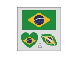 (brasil) 50 Tatuagens Temporárias Da Bandeira Brasileira, Adesivos Faciais De Transferência Por Água