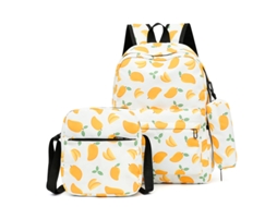 Mochila Infantil Colorida De Grande Capacidade, Bolsa Escolar De Três Peças, 12