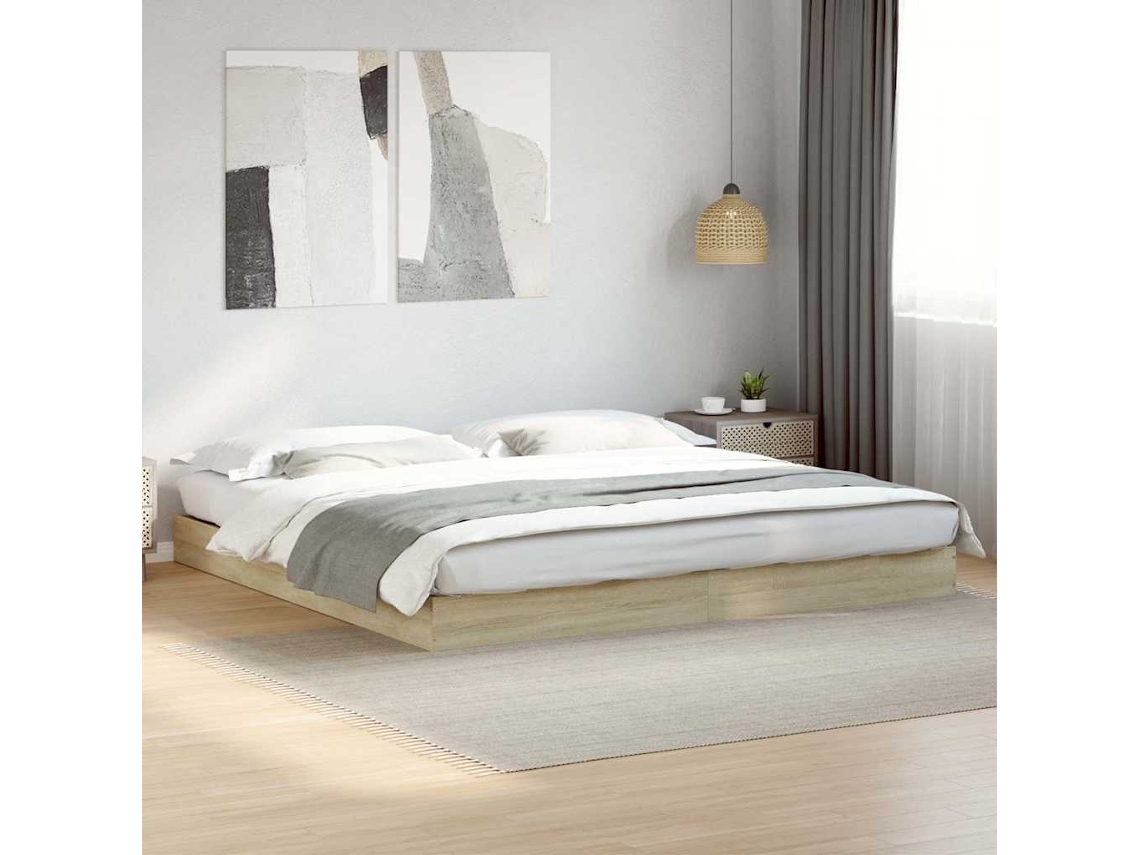 Vidaxl Estrutura Cama S/ Colchão 180x200cm Carvalho Sonoma