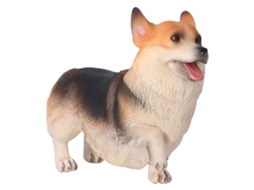 Ats estatsua de Perro Marrón Estilo Bonito Matserial Plástico Compacta Viva Adorno Animal Decoratsivo Juguete