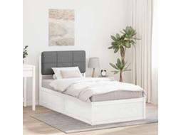 Vidaxl Estrutura De Cama Com Cabeceira Estofada Cinzento-claro