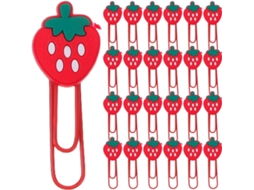 30-clipes De Papel Metálicos Em Formato Morango Vermelho, Pvc, Pacote Com 30-clipes De Papel Para Estudantes E