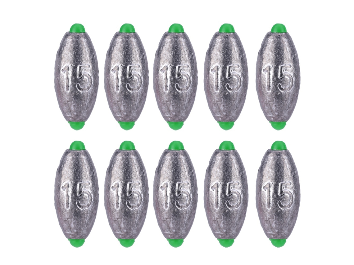 Pesos de Pesca Sinkers com 5 Tamanhos, 10pcs
