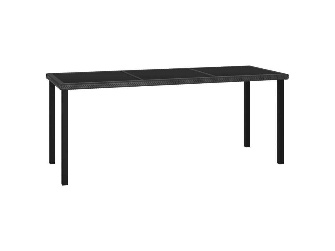 Mesa De Jantar Jardim 180x70x73 Cm Vime Pe Preto DKD HOME DECOR