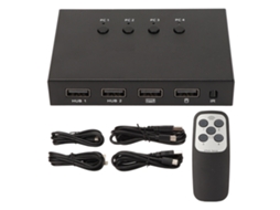 Switcher KVM Mali 4K 60Hz 18Gbps 4 em 1, com Interface USB e HDMI 2.0