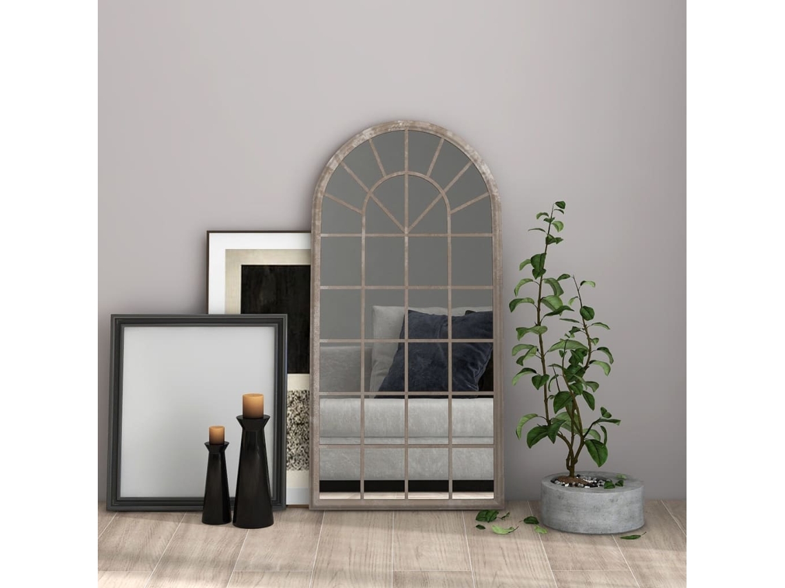 Vidaxl Espelho Em Ferro P/ Uso No Interior 90x45 Cm Cor Areia