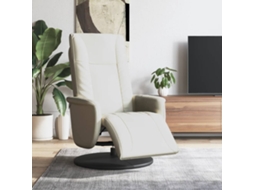 Vidaxl Cadeira Reclinável Com Apoio De Pés Couro Artificial Cor Creme