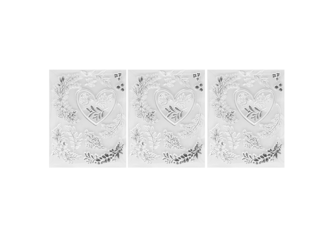 3 Peças De Selos Transparentes Tpr Para Diy, Selos Decorativos Para Cartões, Convites E Diários