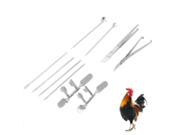 Kit Ferramenta Castração Galos 10pcs Aço Inoxidável Equipamento Granja Avicultura | S/MARCA