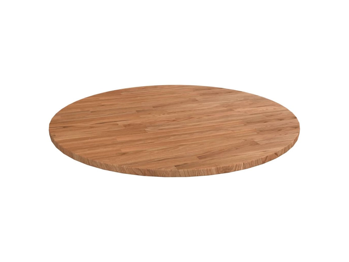 Vidaxl Tampo Mesa Redondo Ø70x1,5 Cm Carvalho Tratado Castanho-claro