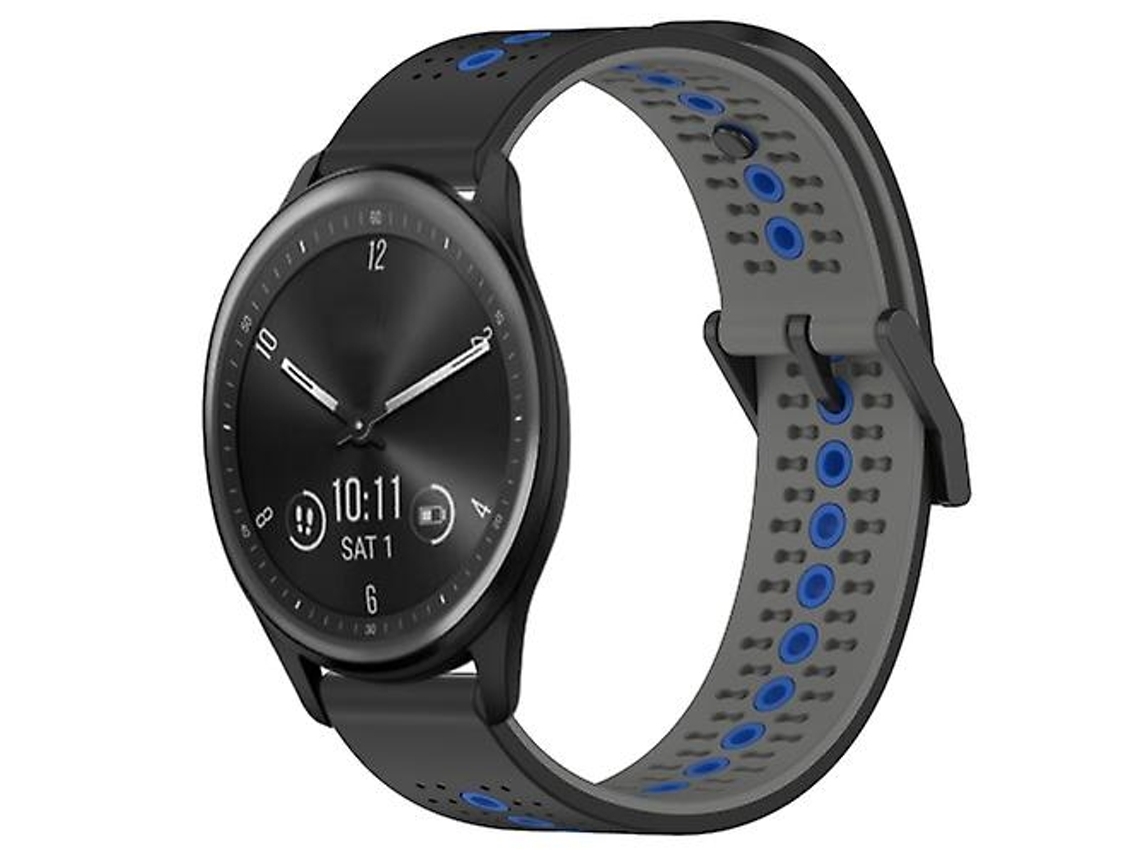 Pulseira Garmin Vivomove Sport De 20 Mm, Silicone Respirável Tricolor, Preta, Cinza E Azul.