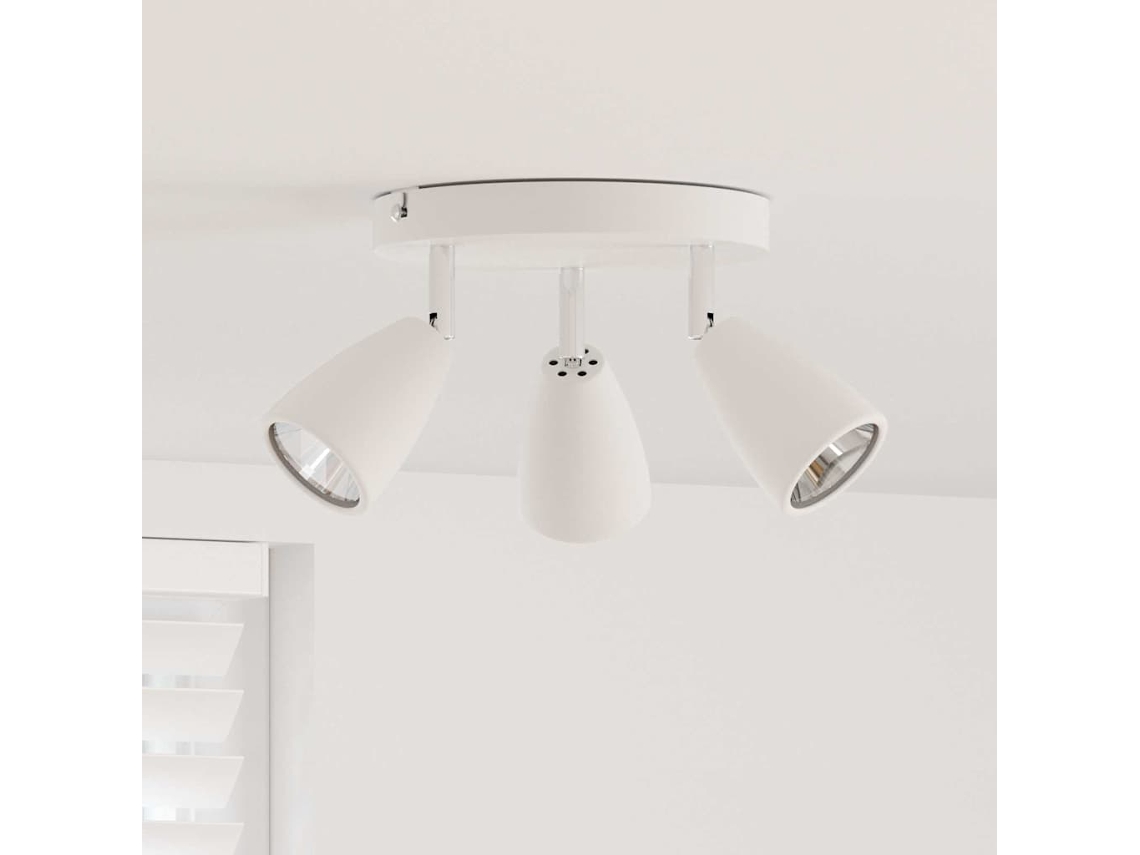 Vidaxl Foco De Teto Com Holofotes Branco 19 X 19 X 14,5 Cm Metal