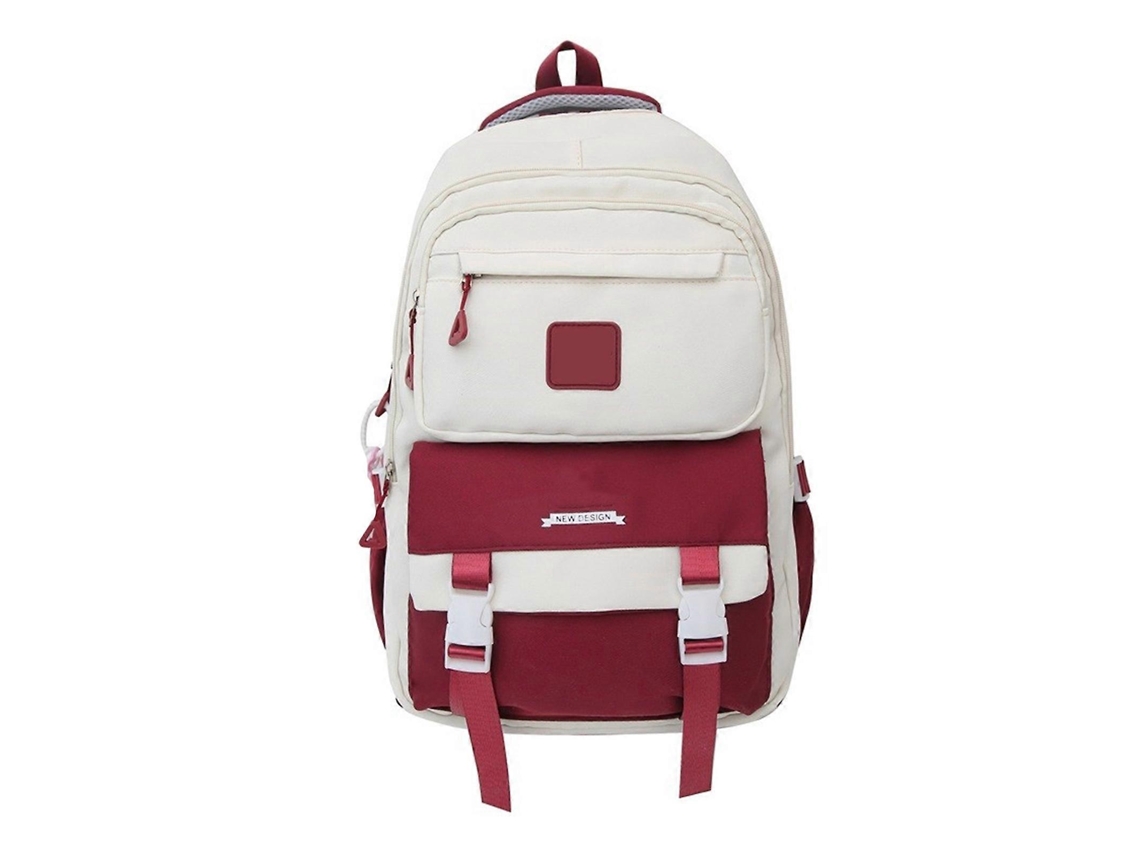 Mochila Escolar Moderna Para Meninas, Confortável, Ideal Para Estudantes E Para O Dia A Dia, Com Bolsos Espaçosos, Na Cor Vermelha.
