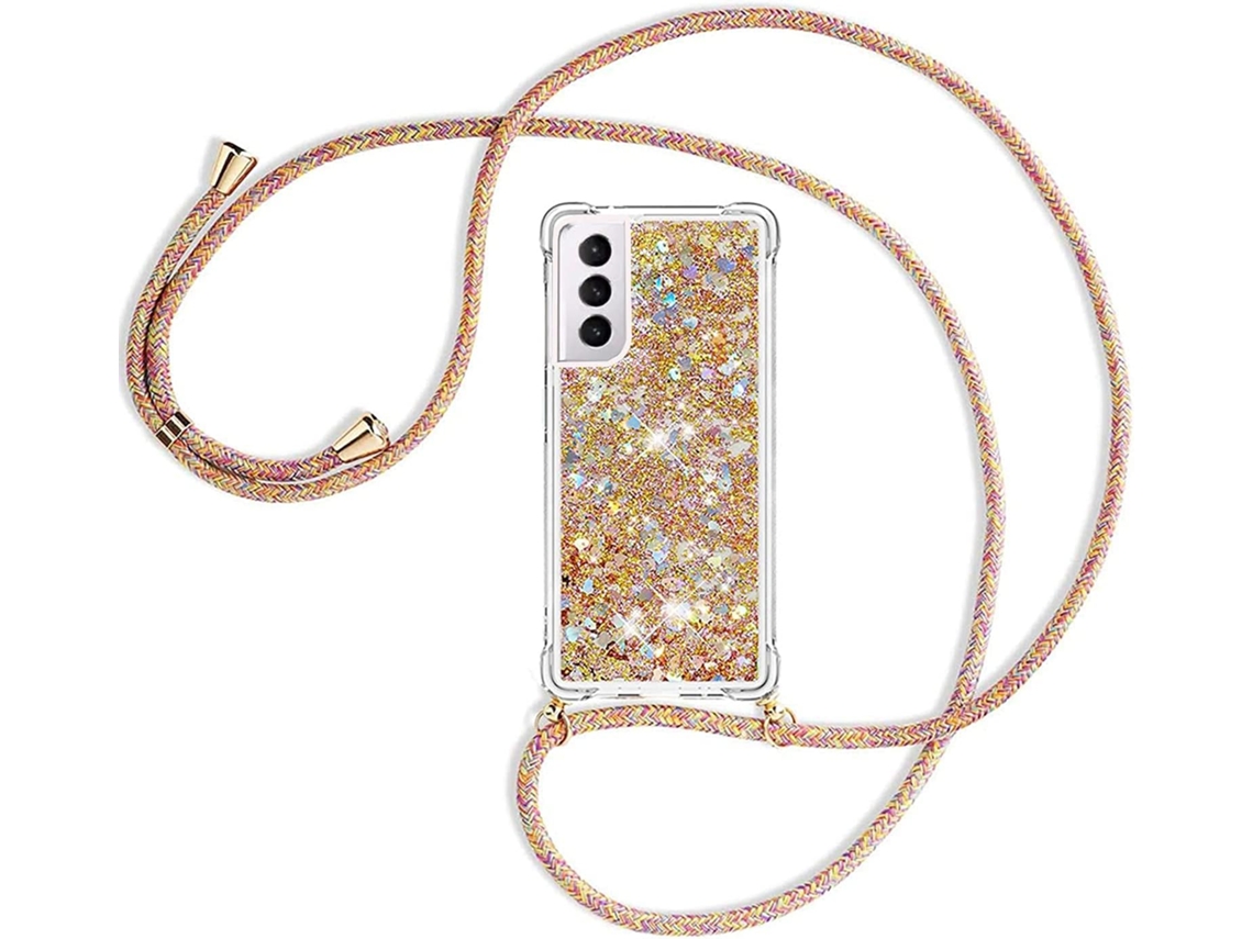 Correia Colar Fe Líquido para Samsung Galaxy S21 HONGWE. Anti-Choque Transparente