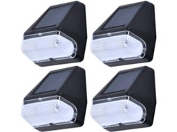 Conjunto De 4 Luminárias Solares Led À Prova D'água Para Jardim, Cerca E Pátio.
