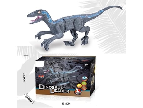Brinquedo Dinossauro Controlado Por Remoto Não Especificado Cinza Luz E Som Realista Para Crianças Rokoo