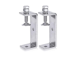 Abrazadera de Acero Inoxidable para Madeira 120mm, C de Alta Resistência, Boca Ampla, 2 Peças, Prata | S/MARCA