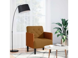 Vidaxl Poltrona Com Apoio De Braços 55 Cm Veludo Castanho