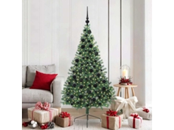 Vidaxl Árvore De Natal Artificial Pré-iluminada Verde 180 Cm Pvc