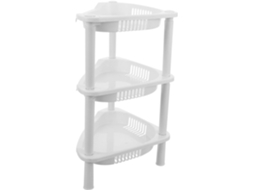 Prateleiras De Armazenamento 3 Níveis Em Plástico Branco Lioobo Com Design Fácil Limpar E Combinação Livre Para Banheiro
