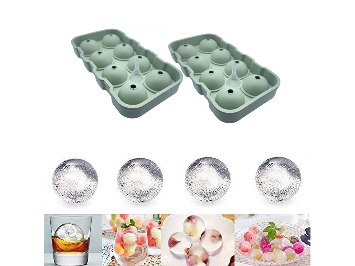 Conjunto De 2 Bolas De Gelo Esféricas Com 8 Unidades, Na Cor Grama
