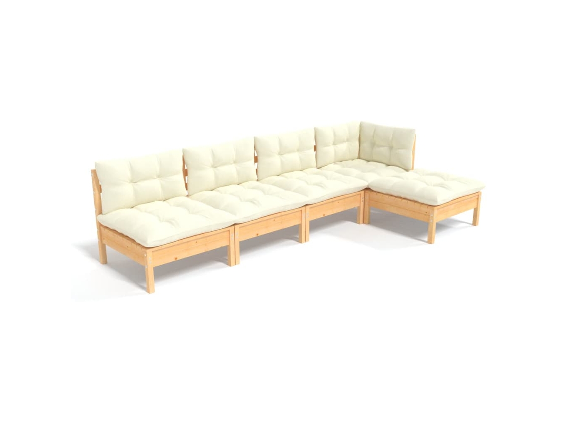 Garden Lounge Set, Garden Lounge Sets Vidaxl Creme Madeira De Pinho (n/a)
