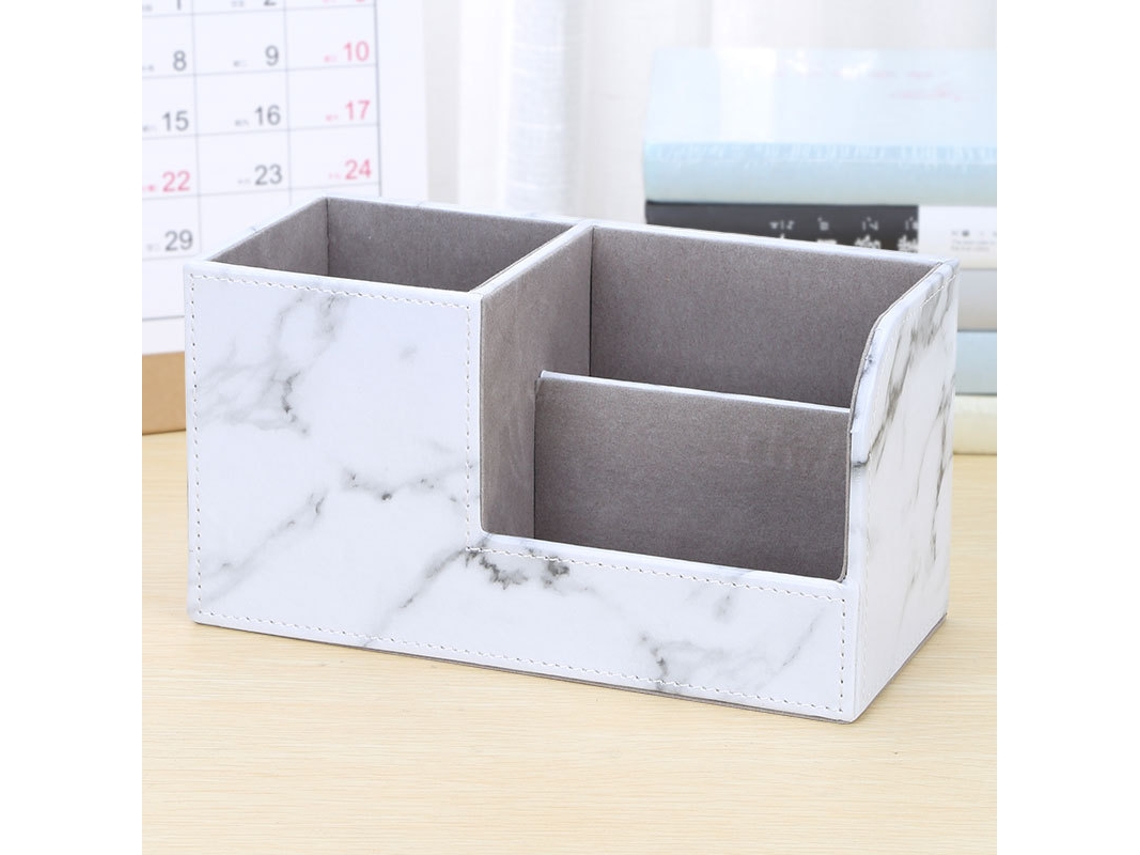Caixa Organizadora de Mesa, Porta, Canetas Multifuncional, Elegante Suporte de Mesa em Couro Pu para Armazenar Materiais de Escritório BRILVIBERA