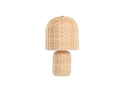 Abajur de Mesa em Rattan Bege, 25x25x41cm ALEXANDRA HOUSE LIVING