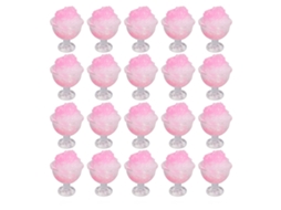 Primerox 20pcs Smoothie Miniatura Casa de Bonecas 1:12 Decoração Acessórios Plástico Rosa