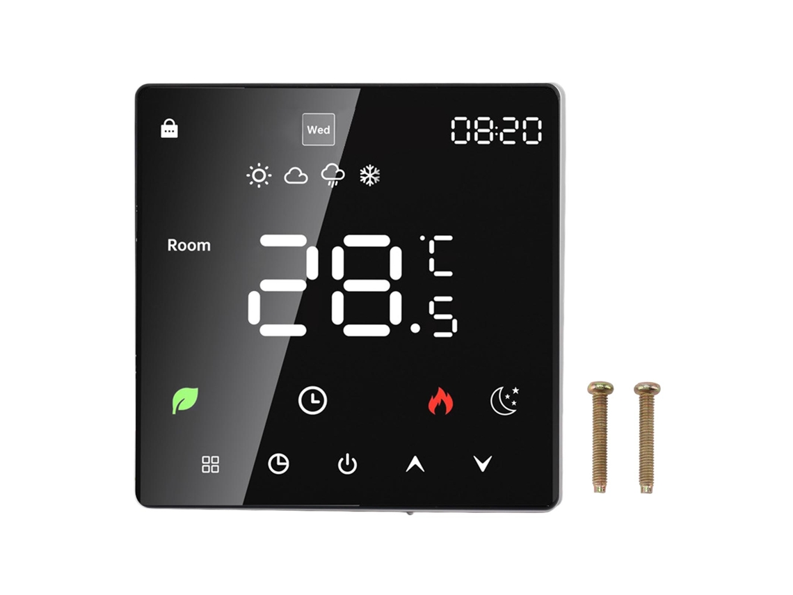 Termostato digital inteligente, programável, com tela LCD e touchscreen, Wi-Fi, para aquecimento de piso, 90v-240v S/MARCA