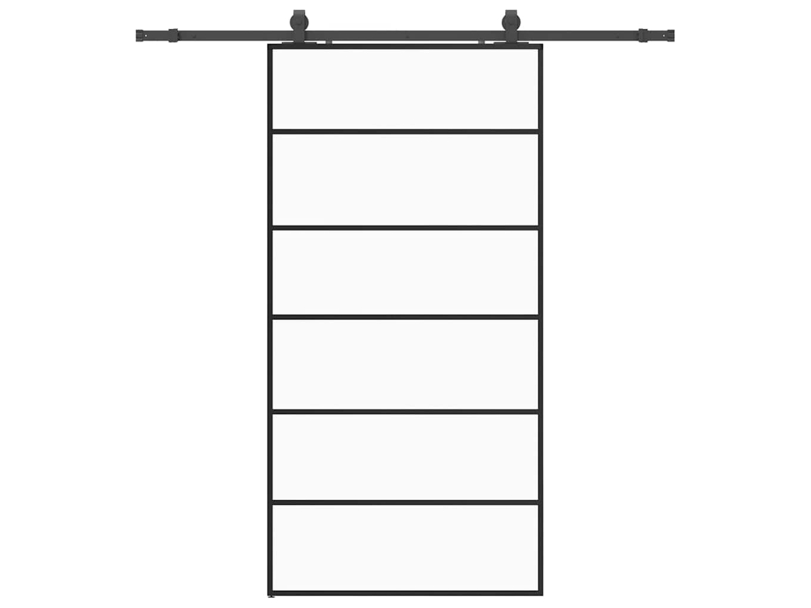 Sliding Door, Sliding Doors Vidaxl Preto Vidro (102 X 205 Cm (200 Cm Sliding Rail))