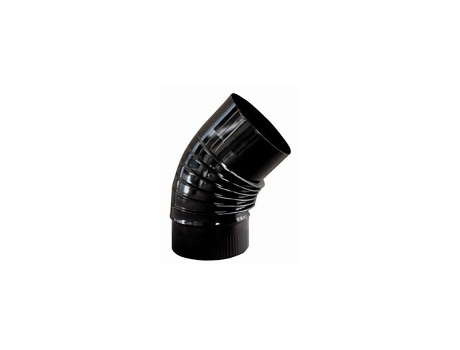 Cotovelo De Fogão 45º Vitrificado Preto De 200 Mm Exojo
