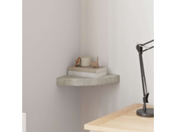 Vidaxl Prateleira De Canto Parede 25x25x3,8 Cm Mdf Cinzento Cimento