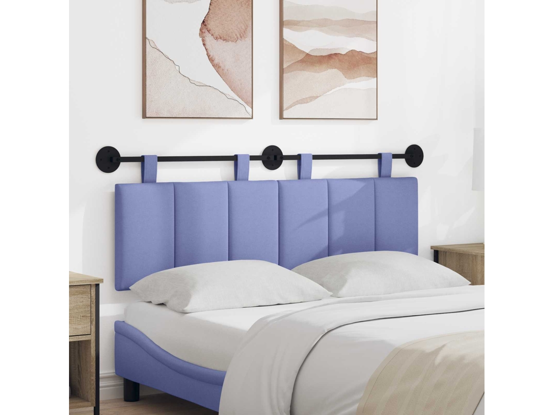 Vidaxl Cabeceira Suspensa Azul Jeans Tecido